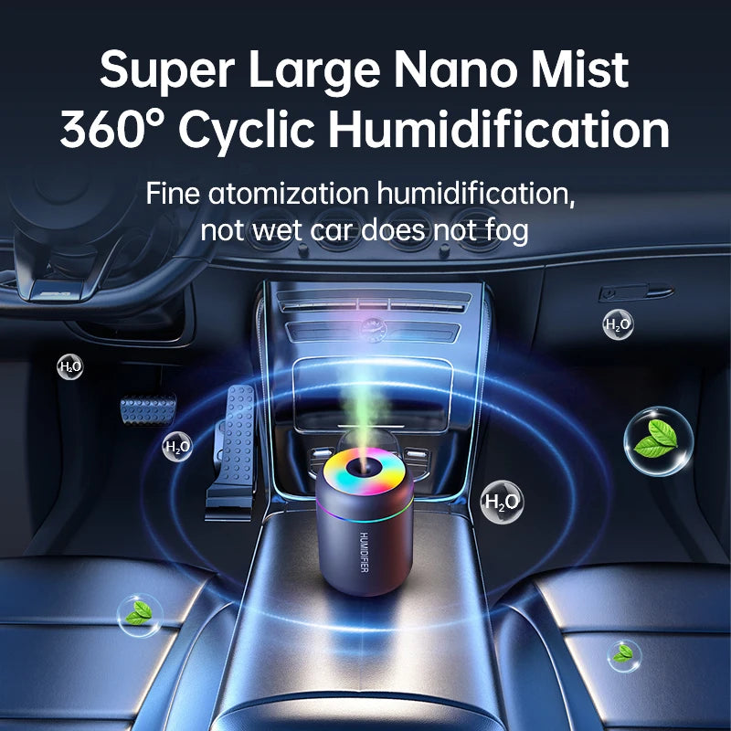 Mini humidificador USB de 180 ml con difusor de aromas y luces LED