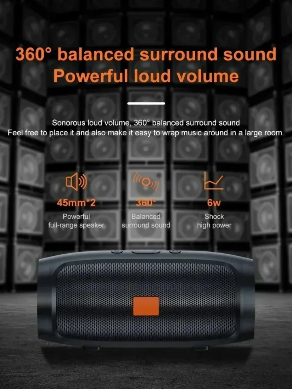 Altavoz Bluetooth Dushoo con transmisión de voz FM, subwoofer portátil, altavoz inalámbrico, altavoz dual estéreo para exteriores, reproducción TFUSB