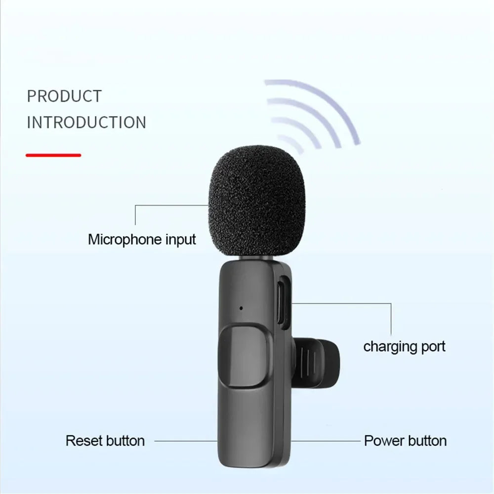 Micrófono inalámbrico de solapa para transmisión en vivo/YouTube/TikTok/Facebook con reducción de ruido para iPhone/Android