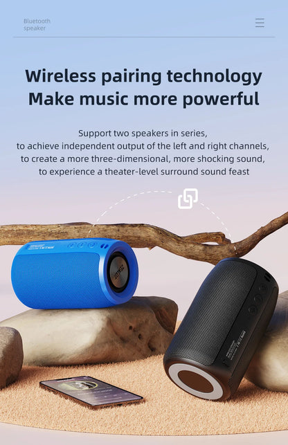 ZEALOT-S32 Mini altavoz portátil Bluetooth HIFI Subwoofer Altavoz inalámbrico con columna de radio FM Compatible con TF, TWS, USB