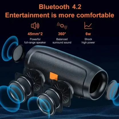 Altavoz Bluetooth Dushoo con transmisión de voz FM, subwoofer portátil, altavoz inalámbrico, altavoz dual estéreo para exteriores, reproducción TFUSB