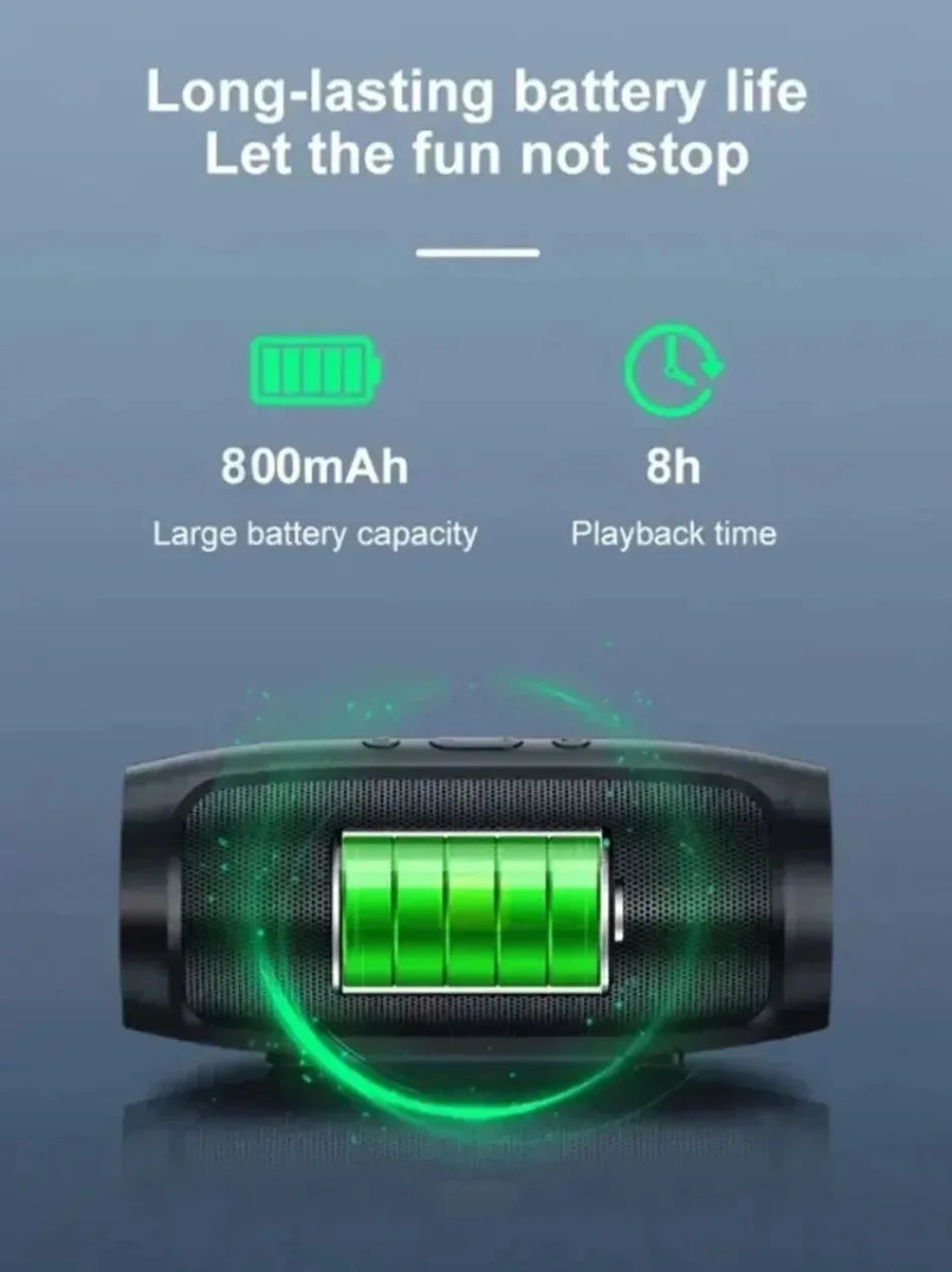 Altavoz Bluetooth Dushoo con transmisión de voz FM, subwoofer portátil, altavoz inalámbrico, altavoz dual estéreo para exteriores, reproducción TFUSB