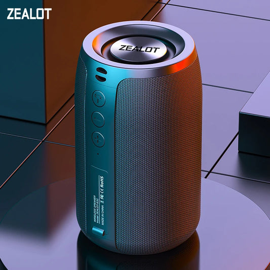 ZEALOT-S32 Mini altavoz portátil Bluetooth HIFI Subwoofer Altavoz inalámbrico con columna de radio FM Compatible con TF, TWS, USB