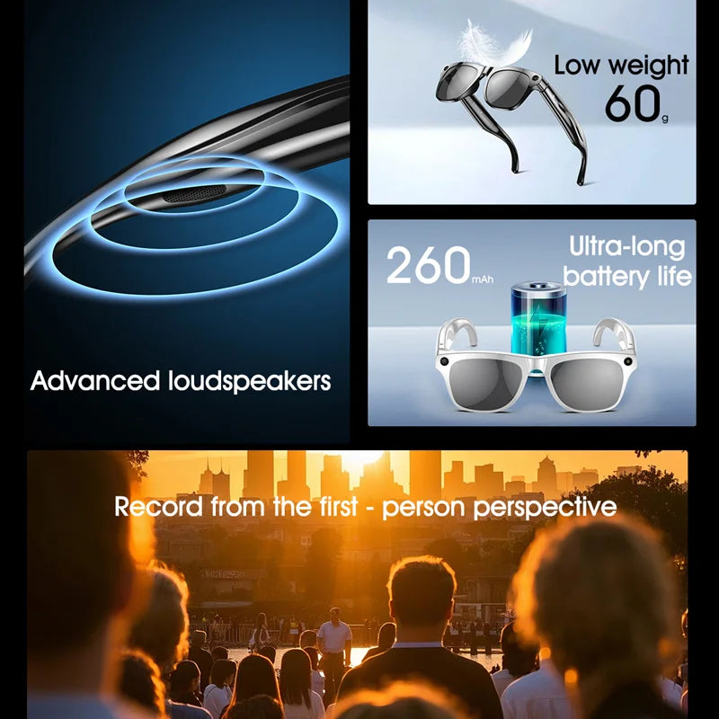 Gafas fotocromáticas inteligentes 4K con IA, cámara multifunción, Bluetooth, llamadas, asistente de voz, reproductor de música, traductor, gafas para Xiaomi