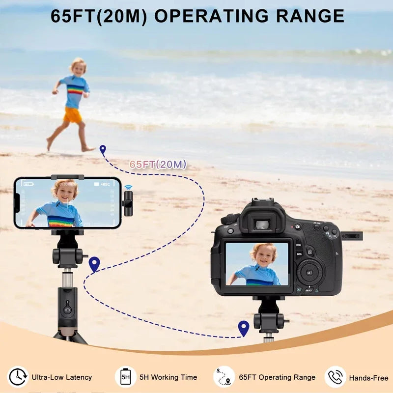 Micrófono inalámbrico de solapa para transmisión en vivo/YouTube/TikTok/Facebook con reducción de ruido para iPhone/Android