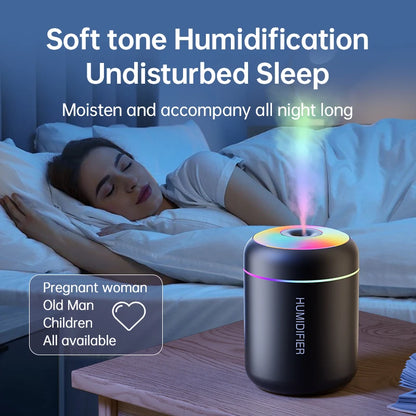 Mini humidificador USB de 180 ml con difusor de aromas y luces LED