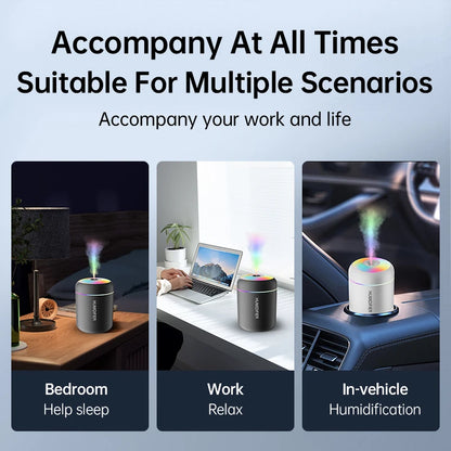 Mini humidificador USB de 180 ml con difusor de aromas y luces LED