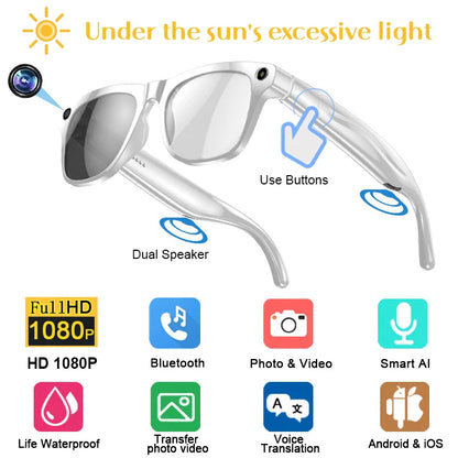 Gafas fotocromáticas inteligentes 4K con IA, cámara multifunción, Bluetooth, llamadas, asistente de voz, reproductor de música, traductor, gafas para Xiaomi