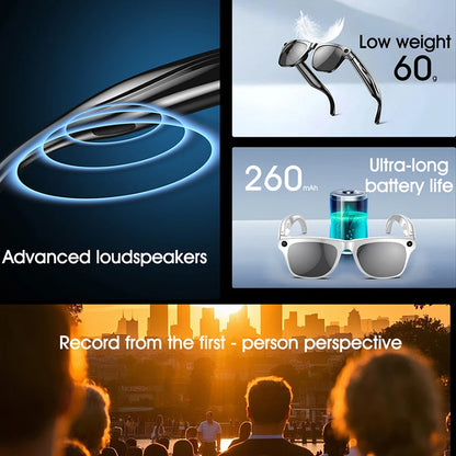 Gafas fotocromáticas inteligentes 4K con IA, cámara multifunción, Bluetooth, llamadas, asistente de voz, reproductor de música, traductor, gafas para Xiaomi