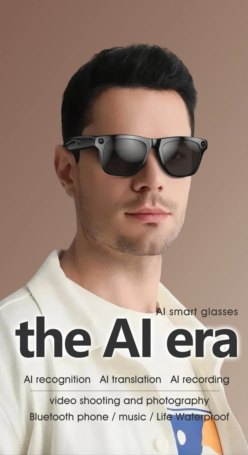 Gafas fotocromáticas inteligentes 4K con IA, cámara multifunción, Bluetooth, llamadas, asistente de voz, reproductor de música, traductor, gafas para Xiaomi