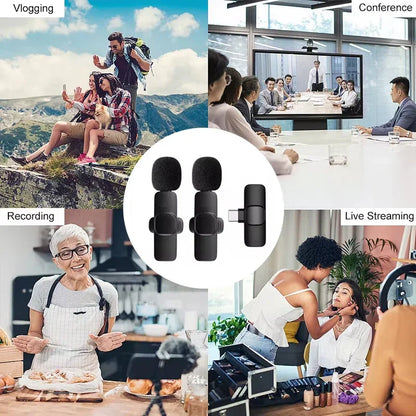 Micrófono inalámbrico de solapa para transmisión en vivo/YouTube/TikTok/Facebook con reducción de ruido para iPhone/Android