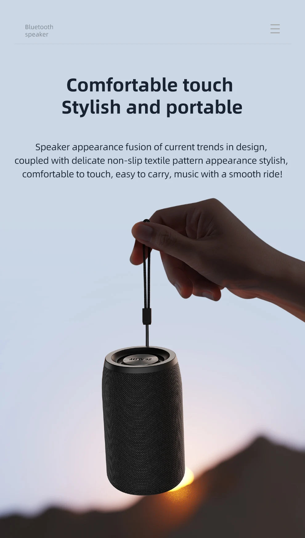 ZEALOT-S32 Mini altavoz portátil Bluetooth HIFI Subwoofer Altavoz inalámbrico con columna de radio FM Compatible con TF, TWS, USB