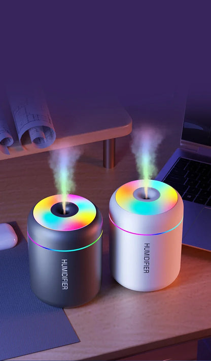 Mini humidificador USB de 180 ml con difusor de aromas y luces LED