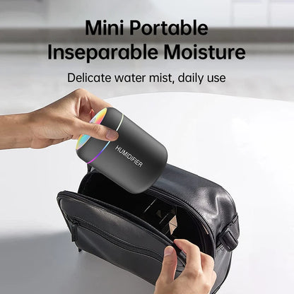 Mini humidificador USB de 180 ml con difusor de aromas y luces LED