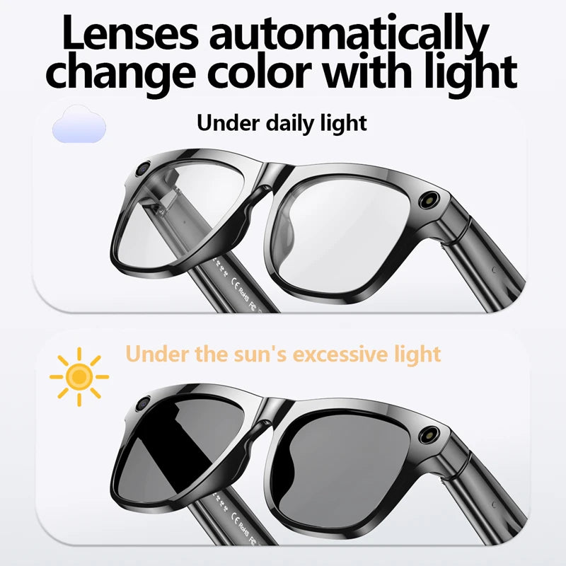 Gafas fotocromáticas inteligentes 4K con IA, cámara multifunción, Bluetooth, llamadas, asistente de voz, reproductor de música, traductor, gafas para Xiaomi